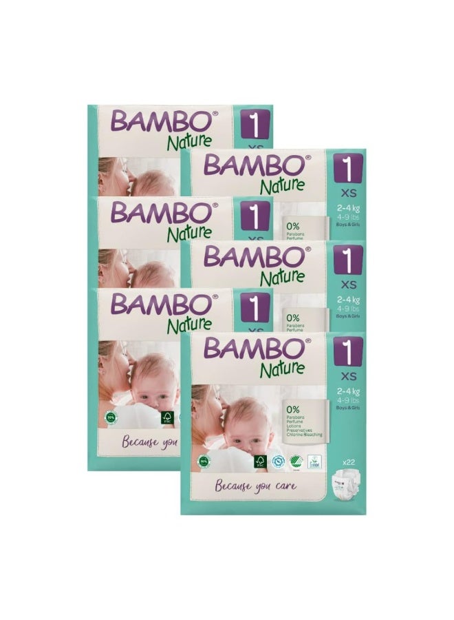 Bambo Nature Premium Baby Tape Diapers for New Born Baby XS Size (2–4 Kgs) – Super Absorbent, Breathable, Extra Soft, Dermatologically Tested, Hypoallergenic Nappies with Wetness Indicator, 132 Count - Image 4