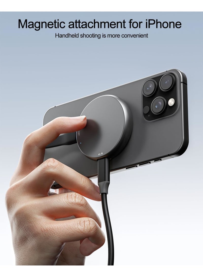 SYOSI Magnetic NVMe Enclosure, M.2 2230 SSD Case with USB C 3.2 Gen2 10Gbps Adapter, Supports MagSafe and 100W PD Fast Charging, Compatible with iPhone 15 16 Pro Max Android MacBook Grey Square - Image 2