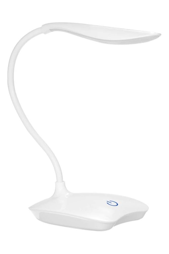 بريمو بلس مصباح طاولة LED مع منفذ USB و3 درجات سطوع قابلة للتعتيم وتحكم باللمس خفيف الوزن وقابل لاعادة الشحن للعناية بالعين مع راس قابل للدوران 360 درجة وخرطوم مرن - Image 1