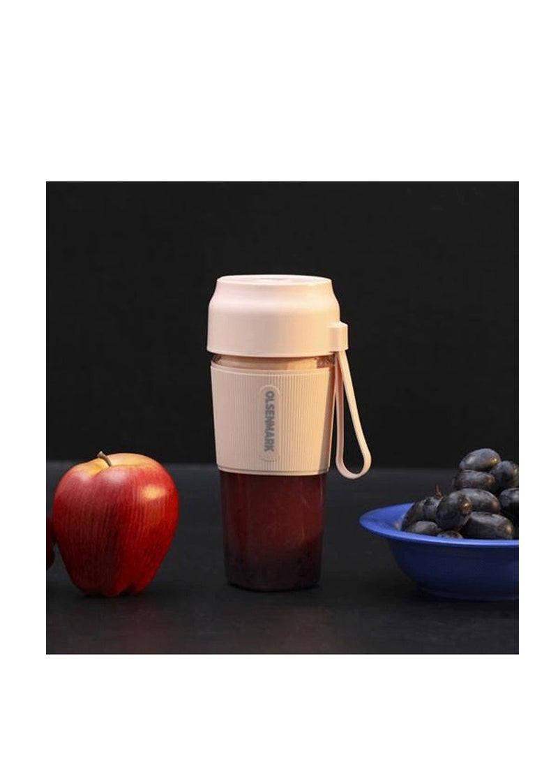 300ML Portable Mini Juicer for Smoothies & Shakes, Bottle Fruit Mixer Machine with Safety Lock Olsenmark 60W Rechargeable Blender Omsb2439