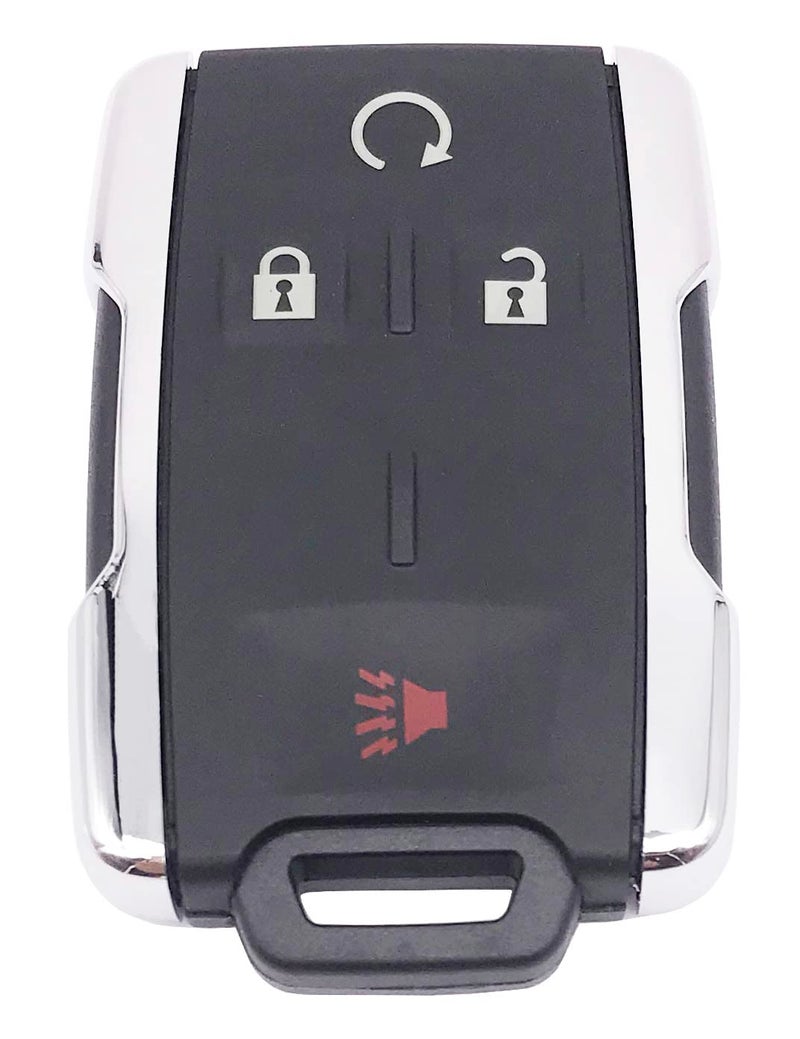 vurbemes 4 Buttons Replacement Key Fob Cover Case fit for GMC Sierra Canyon Chevy Silverado Colorado Smart Keyless Entry Key Fob M3N32337100 Silver