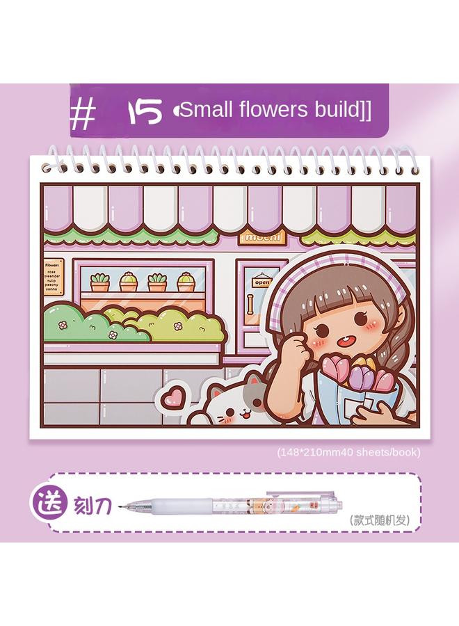 Bluejw Leaking This Double-sided Thickened Hand Account Release Paper Girl Cute Hand Account Book Suit Gift Bag Tape Sticker Full - Image 1