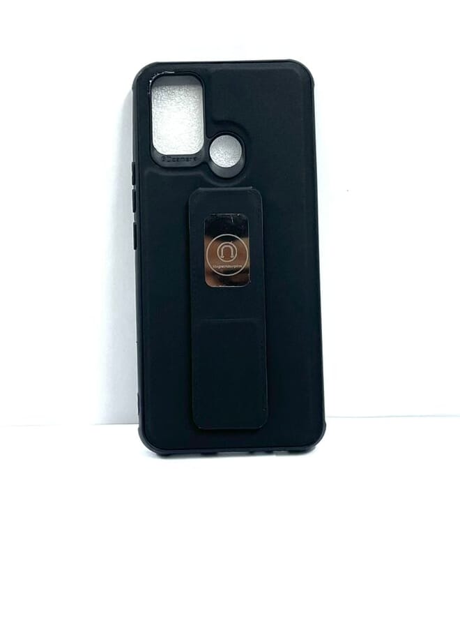 جراب سيليكون مضاد للصدمات مع حامل مغناطيسي لهاتف ريلمي 7I اسود - Image 1