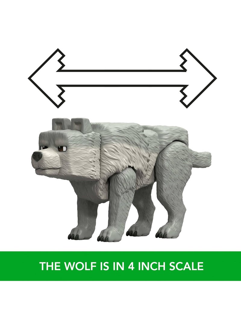Minecraft Dennis the Wolf Action Figure & Accessories Set, 3.25-Inch Posable Collectible Toy - Image 3