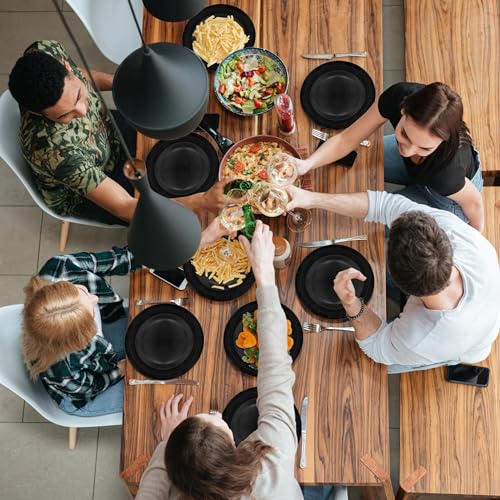 Aixuler 40Pcs Disposable Paper Plates Black,Including 20pcs 9" and 20pcs 7" Plates,Strong and Sturdy Disposable Plates for Party, Dinner, Holiday, Picnic,Birthday Party, Dinner Table, Wedding - Image 4