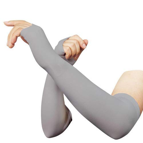 Dressify®High Performance Fingure Arm Sleeves for Athletic Fingure Arm Sleeves Perfect for Cricket, Bike Riding, Basketball, Baseball, Running & Outdoor Activities Beige, White, Grey - Image 2