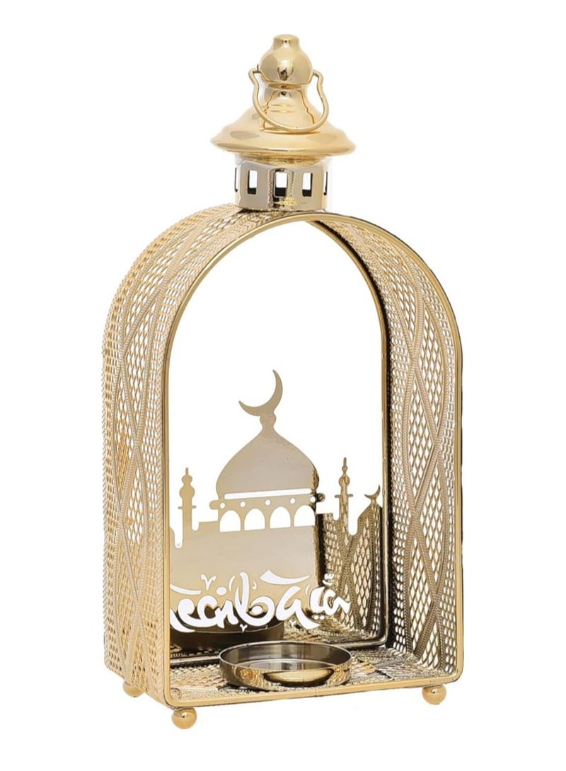 فانوس شمعة رمضان - ديكور إسلامي بنمط ضوء القمر والنجمة للمنزل والمسجد وأجواء الإفطار | ديكورات بتصميم مجوف للفانوس العتيق لديكور طاولة عطلة رمضان - Image 3
