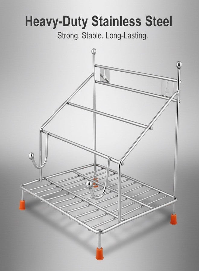 Enorme Stainless Steel Chakla Belan Stand - Kitchen Rolling Board & Pin Holder - Rust Proof, Strong & Space Saving Organizer - Image 3