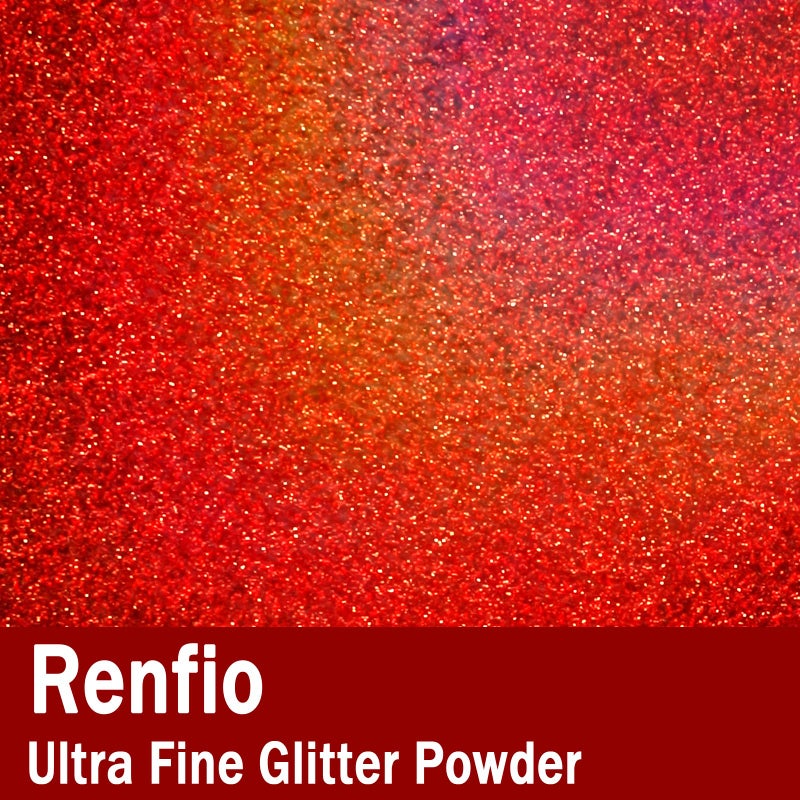Renfio Holographic Ultra Fine Glitter Powder Metallic Resin Glitter 2.11 Oz (60g) PET Flakes Crafts Sequins 1/128" 0.008" 0.2mm Epoxy Chips Flakes for Tumblers Slime Roses Decorations - Laser Red - Image 2