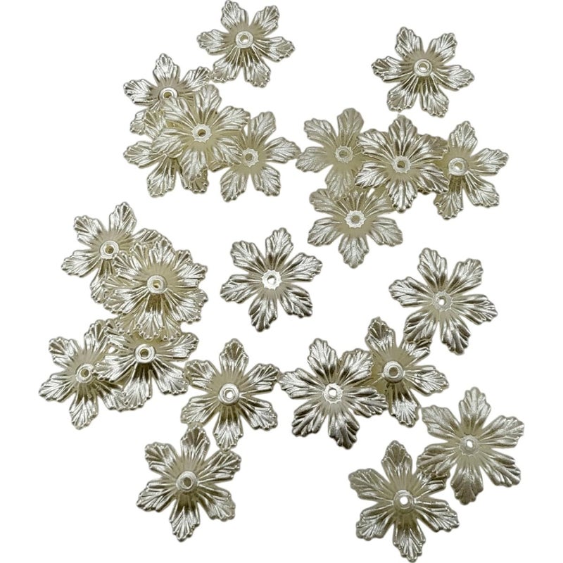 SHARUM CRAFTS Elegant Floral Design for Jewelry Making Crafting Kurties Gowns Suits Party Wears Dresses 50 Pc Six Leaves Flower Bead - Image 2