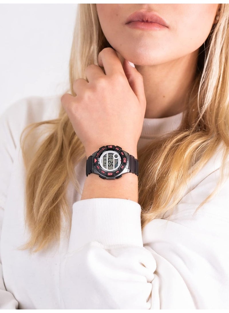 كاسيو Youth Digital Women’s Watch LWS-1100H-8ADF, 40.6 mm Grey Dial & Resin Band, 100M WR - Image 2