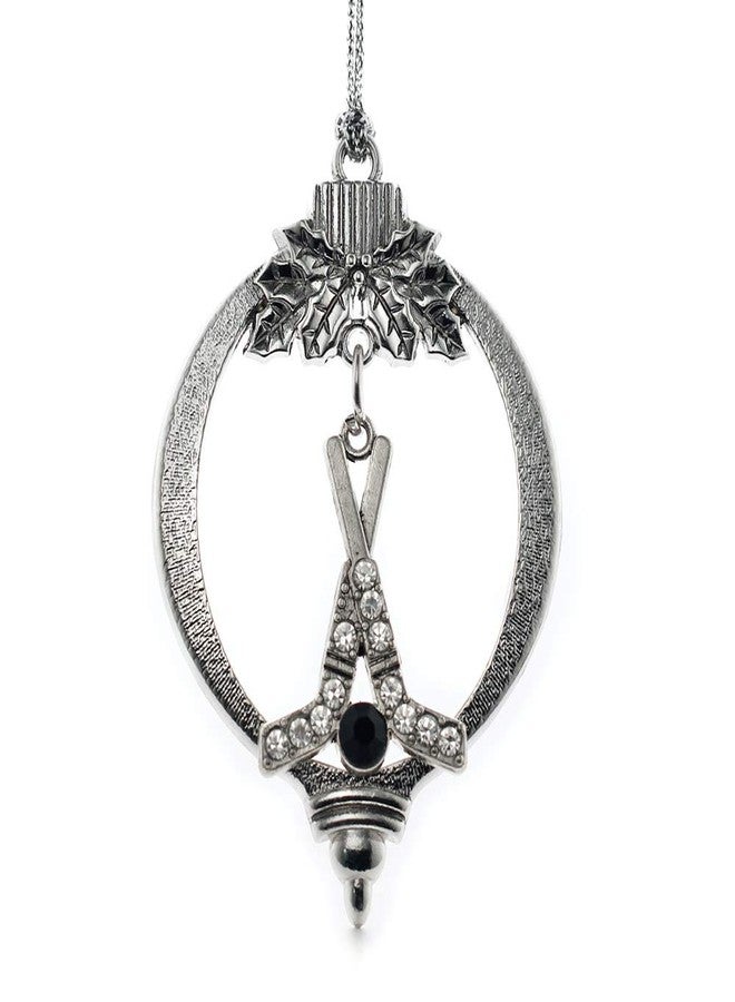 Inspired Silver - Hockey Sticks & Puck - Silver Christmas Ornament - Unique Charm Christmas Tree Ornament - Holiday Hanging Decoration - Image 1