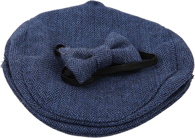 Dark Blue Gentleman Cap And Bow Tie Set For Baby Newborn Photography Props - Image 5