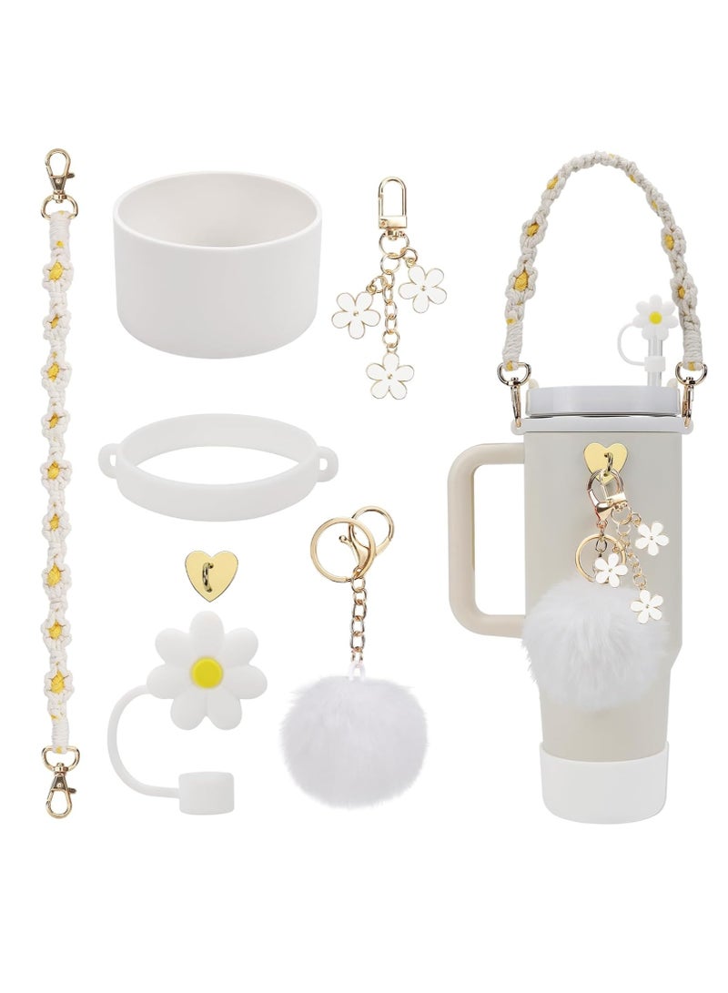 Stanley Cup Accessories Set- Water Bottle Handle Strap, Siliocne Stanley Cup Boot, Stanley Charms for Stanley Cup 40oz Tumbler - Image 1
