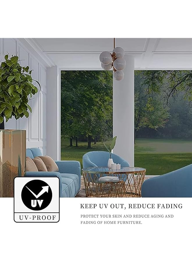 erorex Window Film One Way Sun Blocker Uv Window Film Blackout Window Tint Film Mirror Effect Film Conservatory Roof Covering Solar Film Static Cling Gray Silver Style1 - Image 5