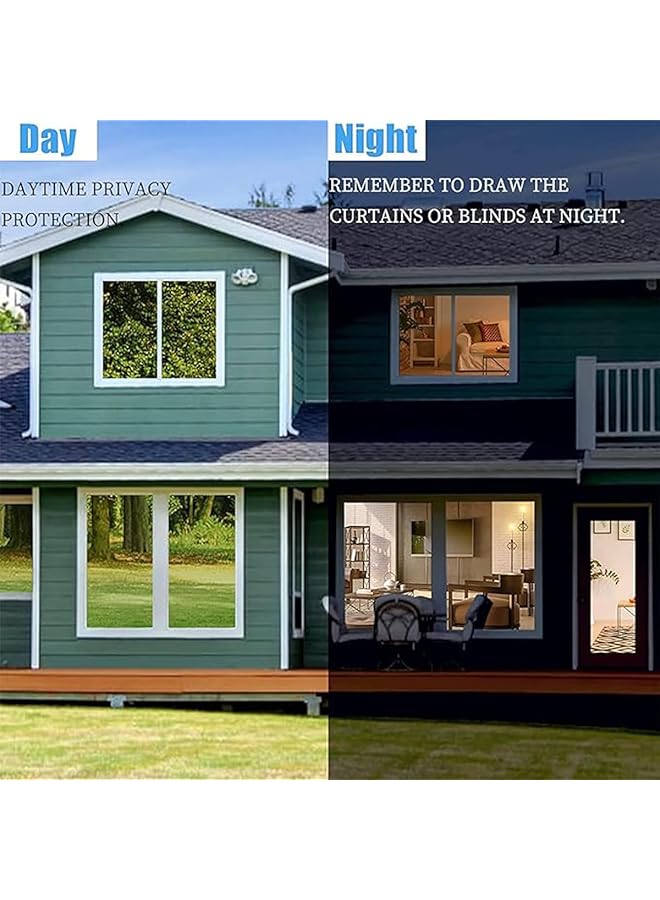 erorex Window Film One Way Sun Blocker Uv Window Film Blackout Window Tint Film Mirror Effect Film Conservatory Roof Covering Solar Film Static Cling Gray Silver Style1 - Image 2