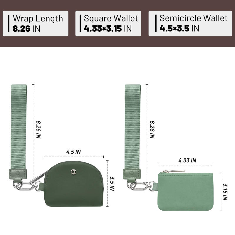 MEXS Keychain Wallet Mini Zip Around Wristlet Wallets for Women Detachable Dual Pouch Wristlet Portable Coin Purse Small Wallets - Image 5