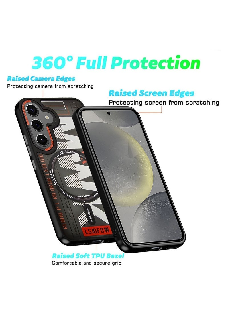Techie Aesthetic Translucent TPU MWK Magnetic Magsafe Case with Raised Camera Lens Protector for Samsung Galaxy S24 - Black  - Image 3