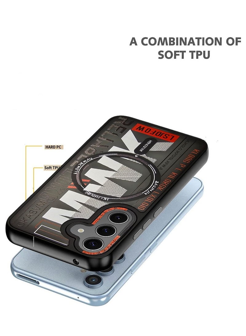 Techie Aesthetic Translucent TPU MWK Magnetic Magsafe Case with Raised Camera Lens Protector for Samsung Galaxy S24 - Black  - Image 4