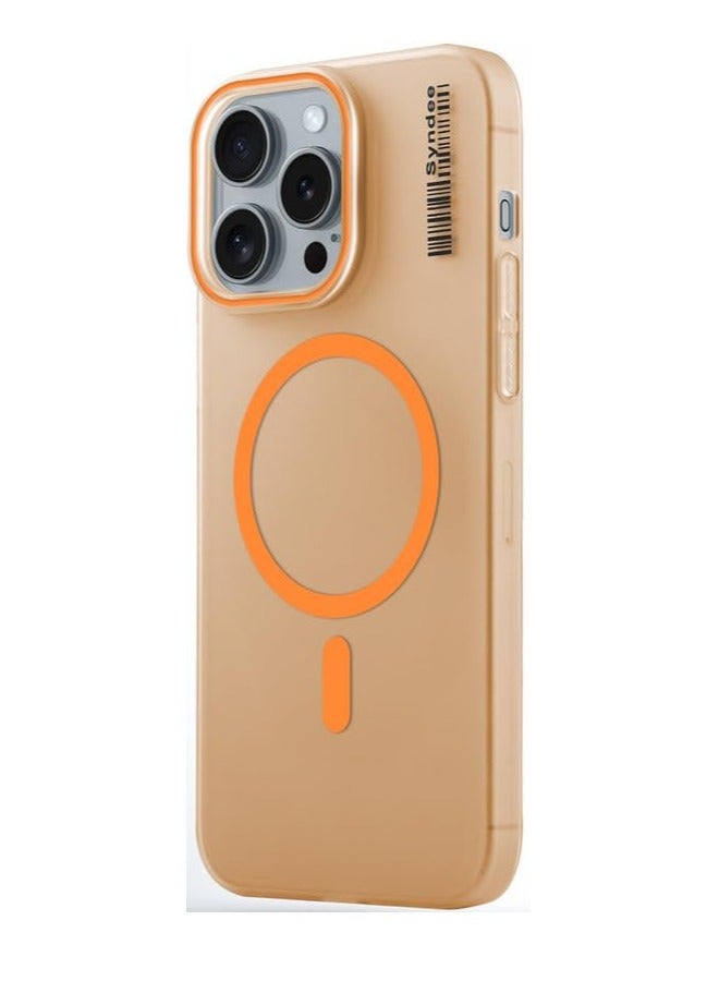 Synde Frosted Matte Back Case for Apple iPhone 16 Pro Max (Orange) – MagSafe Compatible, Fingerprint-Resistant, Lightweight Design with Raised Camera Protection  - Image 1
