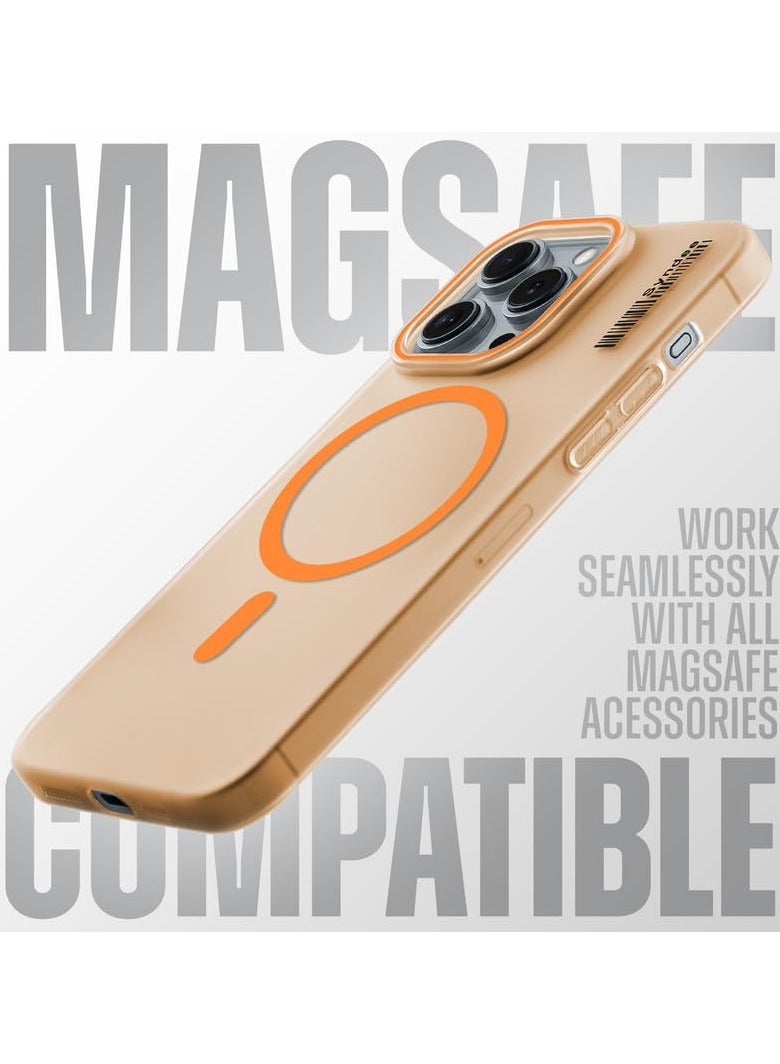 Synde Frosted Matte Back Case for Apple iPhone 16 Pro Max (Orange) – MagSafe Compatible, Fingerprint-Resistant, Lightweight Design with Raised Camera Protection  - Image 2