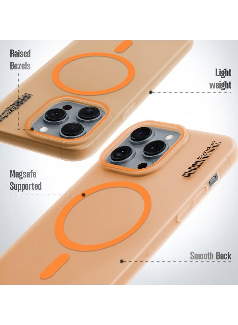 Synde Frosted Matte Back Case for Apple iPhone 16 Pro Max (Orange) – MagSafe Compatible, Fingerprint-Resistant, Lightweight Design with Raised Camera Protection  - Image 3