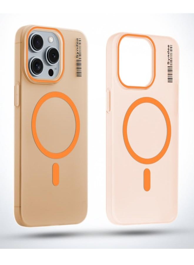 Synde Frosted Matte Back Case for Apple iPhone 16 Pro Max (Orange) – MagSafe Compatible, Fingerprint-Resistant, Lightweight Design with Raised Camera Protection  - Image 4