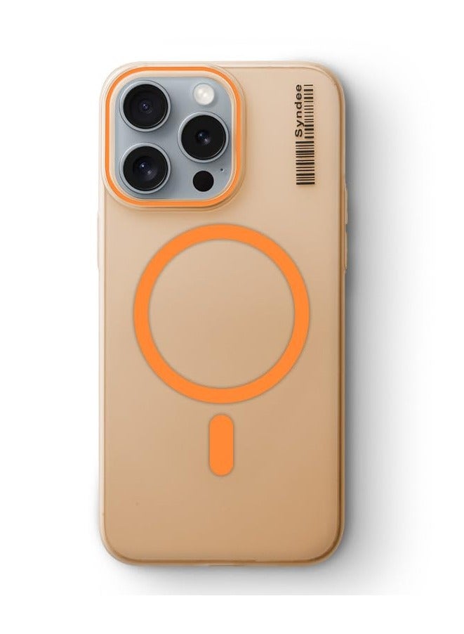 Synde Frosted Matte Back Case for Apple iPhone 16 Pro Max (Orange) – MagSafe Compatible, Fingerprint-Resistant, Lightweight Design with Raised Camera Protection  - Image 5