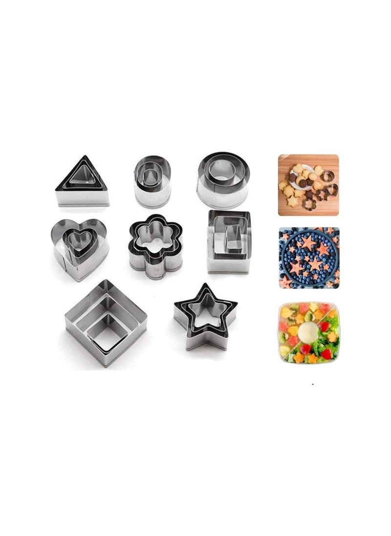 Cool Baby COOLBABY 24 Pcs Cookie Stainless Steel Mold Set Food Fruits Biscuits Cutters For Icing Pastry Sugar Craft Cake Decoration With Box  - Image 2
