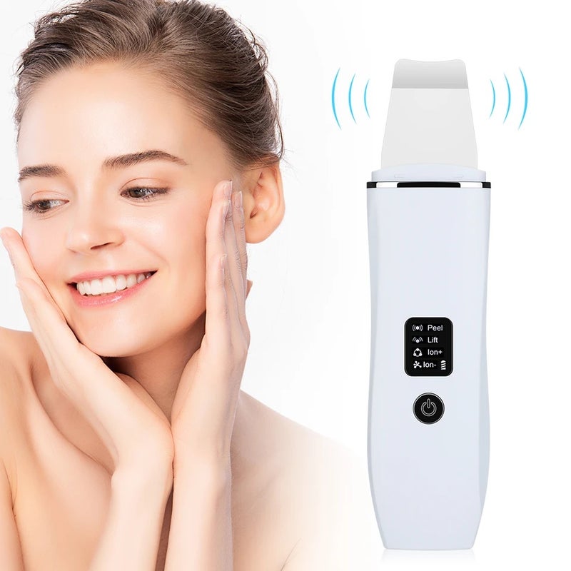 هايلي كير جهاز العناية بالوجه Ultrasonic Skin Scrubber Peeling Blackhead Remover Deep Face Cleaning Ultrasonic Ion Acne Pore Cleaner Facial Shovel Scrubber - Image 2