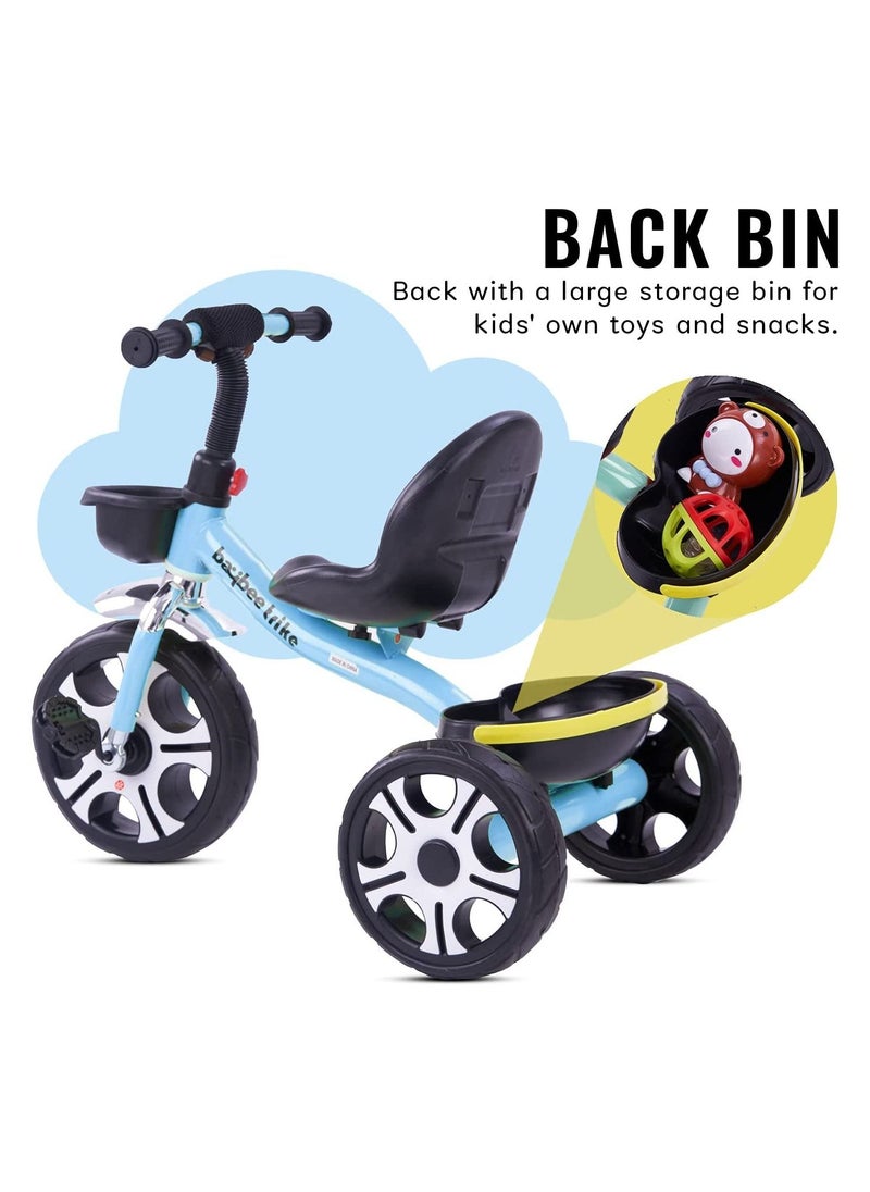 Baby Coaster Tricycle For Kids Baby Smart Plug n Play Kids Tricycle Cycle With Front  Rear Storage Baskets Baby Kids Cycle Tricycle Baby Tricycle For Kids 2 To 5 Years Boys Girls Blue  - Image 3