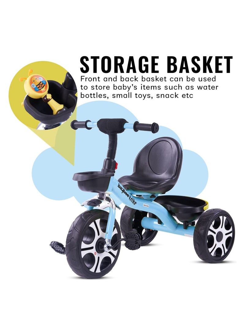 Baby Coaster Tricycle For Kids Baby Smart Plug n Play Kids Tricycle Cycle With Front  Rear Storage Baskets Baby Kids Cycle Tricycle Baby Tricycle For Kids 2 To 5 Years Boys Girls Blue  - Image 5