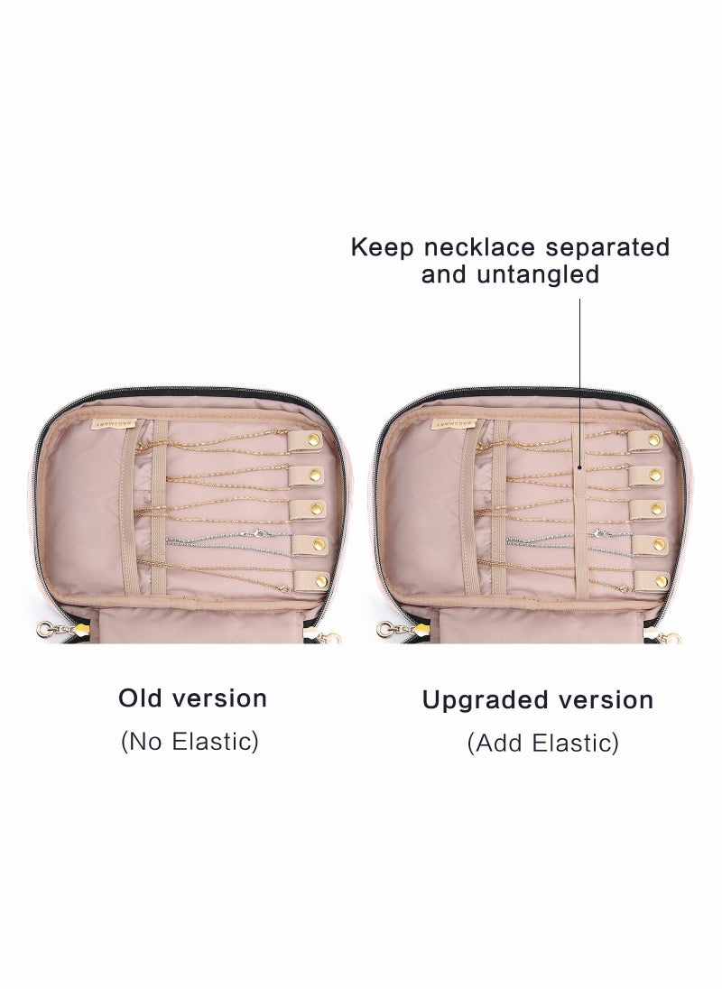 SYOSI - Jewelry Organizer Case Travel Jewelry Storage Bag for Necklace, Earrings, Rings, Bracelet, Soft Pink - Image 1