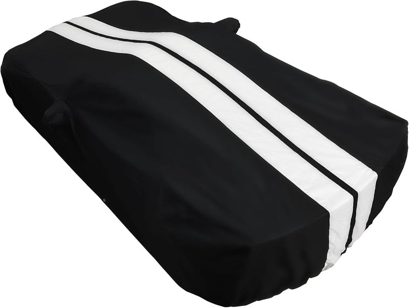 SR1 Performance C7 Corvette Ultraguard Plus Car Cover - Custom Fit for 2014-2019 Corvettes (Black with Gray Stripes) - Image 4