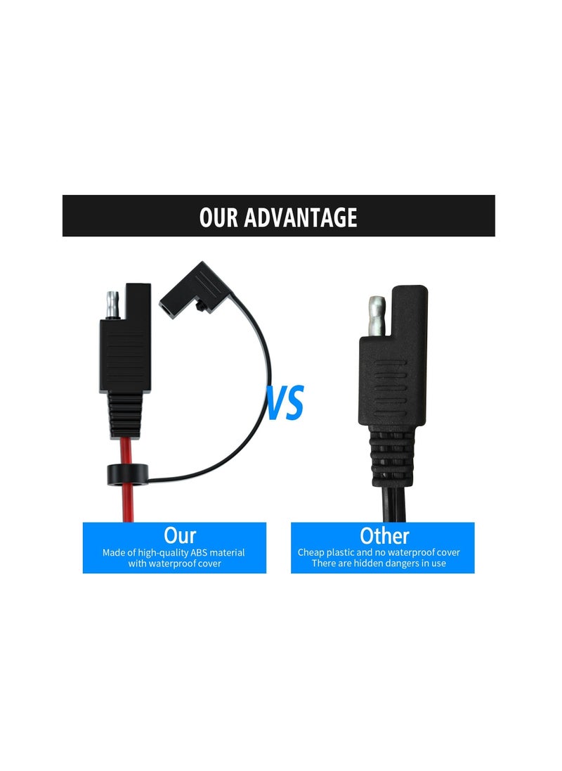 Generic - 16 Gauge SAE 2 Pin Quick Disconnect To O Ring Terminal Harness Connectors Cable for Battery Charger/Maintainer - Image 1