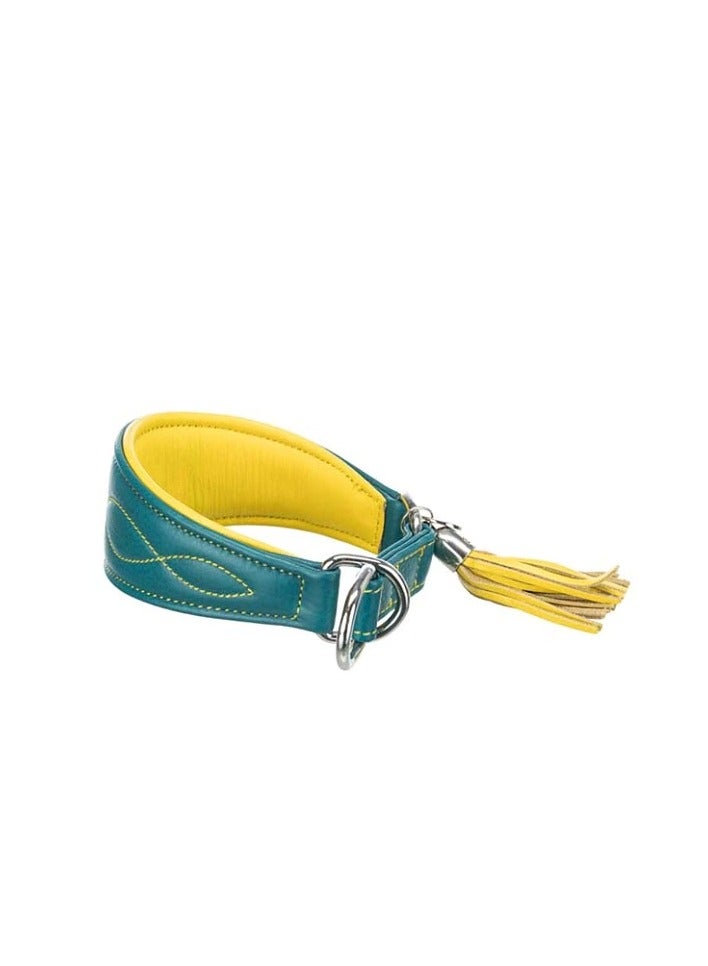 Trixie Active Comfort Collar Petrol & Yellow For Greyhounds Dogs - Image 2