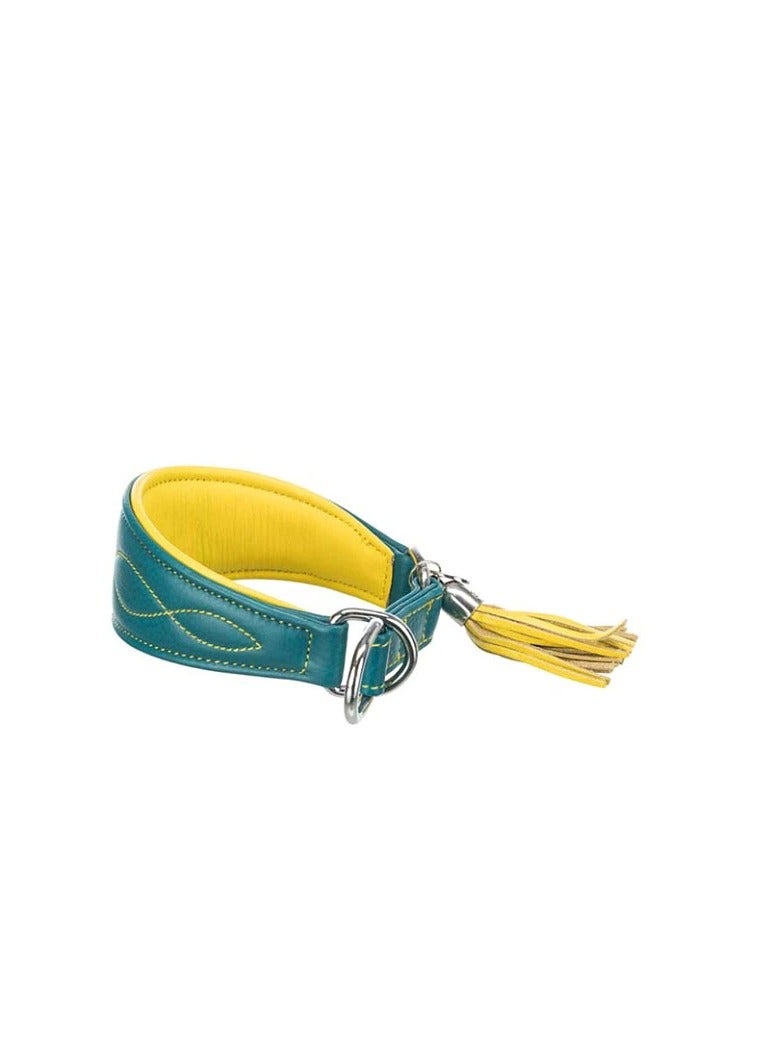 Trixie Active Comfort Collar Petrol & Yellow For Greyhounds Dogs - Image 1
