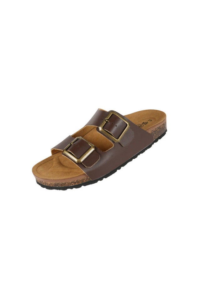 BiOCHIC - Biochic Mens Double Strap Sandals 012-381 39900Q-Maroon - Image 1