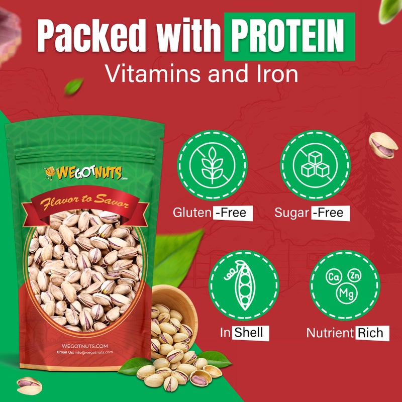 We Got Nuts Turkish Antep Pistachios 5 Pounds (80oz) - Premium Quality Kosher Roasted Pistachios By We Got Nuts - Natural & Healthy Rich Flavor Snack - Whole, & Salted - Air-Tight Resealable Bag Package - Image 4
