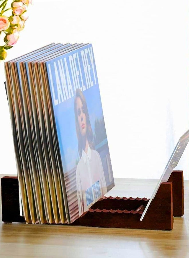 Chase Up Vinyl Record Storage Holder, Wooden LP Album Organizer Stand, Record Display Rack - Image 2