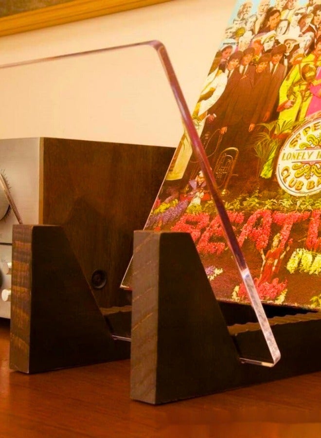 Chase Up Vinyl Record Storage Holder, Wooden LP Album Organizer Stand, Record Display Rack - Image 3