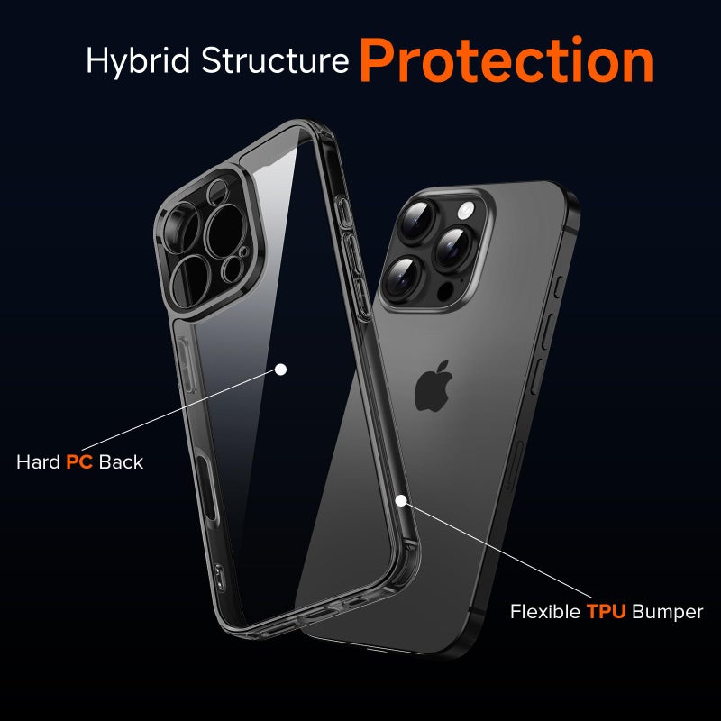 ivoler 3-in-1 Clear Case Designed for iPhone 16 Pro Max 6.9'' 2024 with 2 Pack Tempered Glass Screen Protector Military Shockproof Protective Hard Back Slim Phone Cover- Black - Image 4