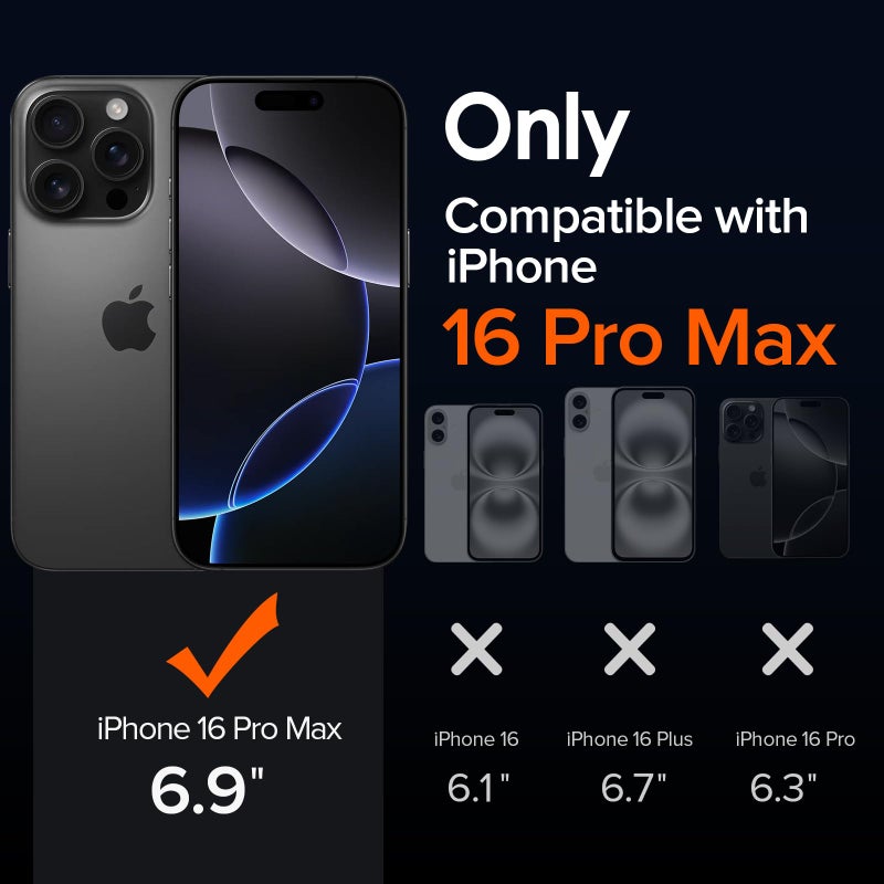 ivoler 3-in-1 Clear Case Designed for iPhone 16 Pro Max 6.9'' 2024 with 2 Pack Tempered Glass Screen Protector Military Shockproof Protective Hard Back Slim Phone Cover- Black - Image 2