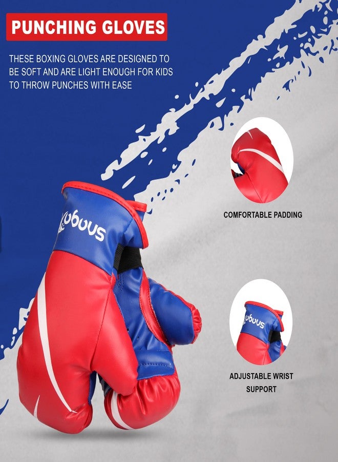 Snaga Kids Boxing Kit Set 19 Inch | Pack of 4 (Boxing Gloves, Head Guard & Punching Bag) | Great for Age 2 to 8 Years Old Girls & Boys (RED-Blue) - Image 5