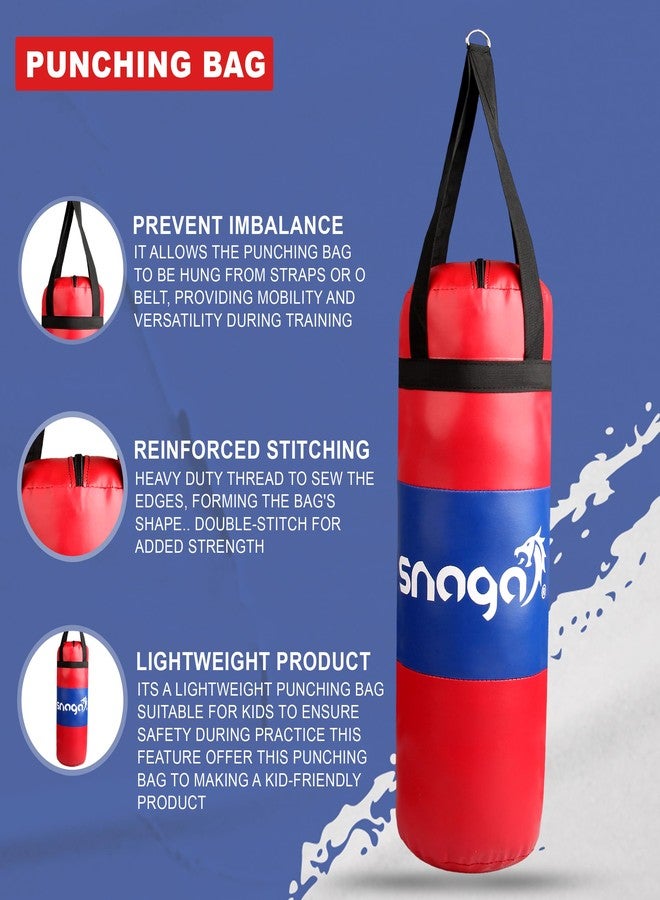 Snaga Kids Boxing Kit Set 19 Inch | Pack of 4 (Boxing Gloves, Head Guard & Punching Bag) | Great for Age 2 to 8 Years Old Girls & Boys (RED-Blue) - Image 3