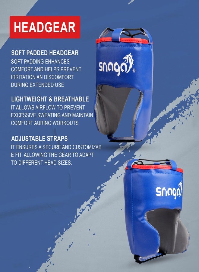 Snaga Kids Boxing Kit Set 19 Inch | Pack of 4 (Boxing Gloves, Head Guard & Punching Bag) | Great for Age 2 to 8 Years Old Girls & Boys (RED-Blue) - Image 4