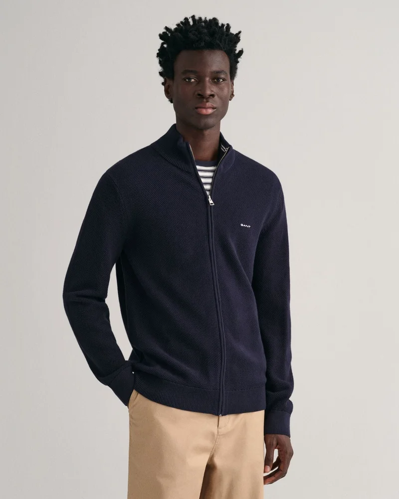 غانت Gant Cotton Piqué Zip Cardigan