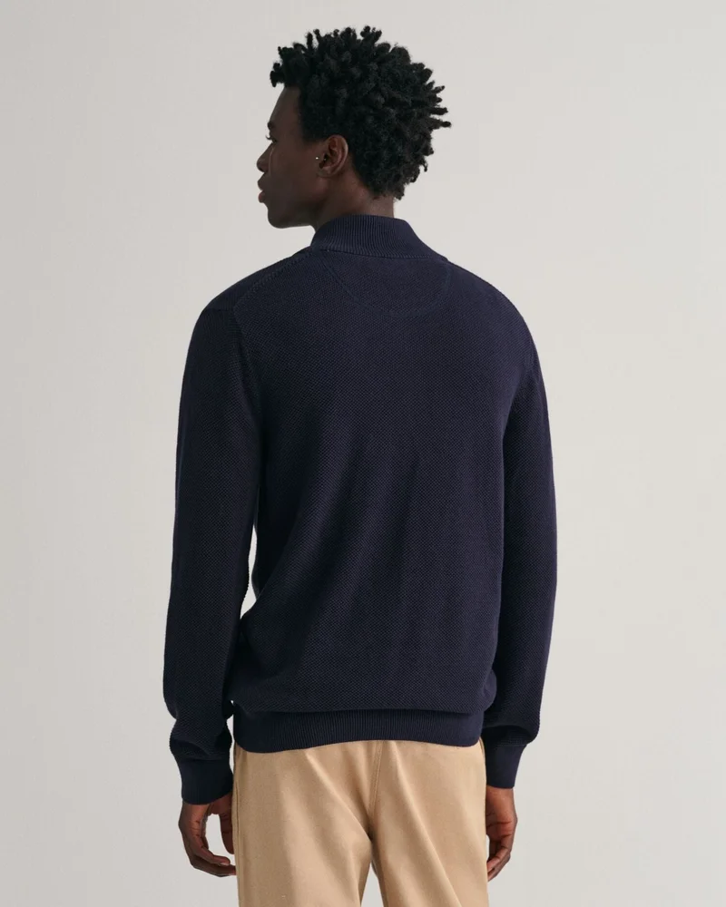 GANT  Gant Cotton Piqué Zip Cardigan for Men | Best Price UAE