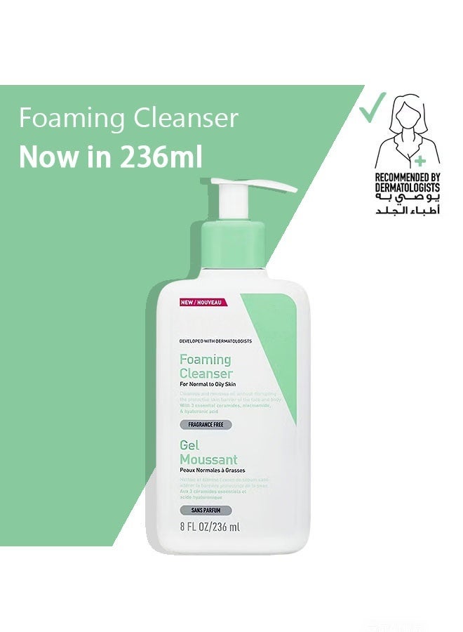 Fragrance-Free Foaming Cleanser 236ml - Hyaluronic Acid for Normal To Oily Sensitive Skin