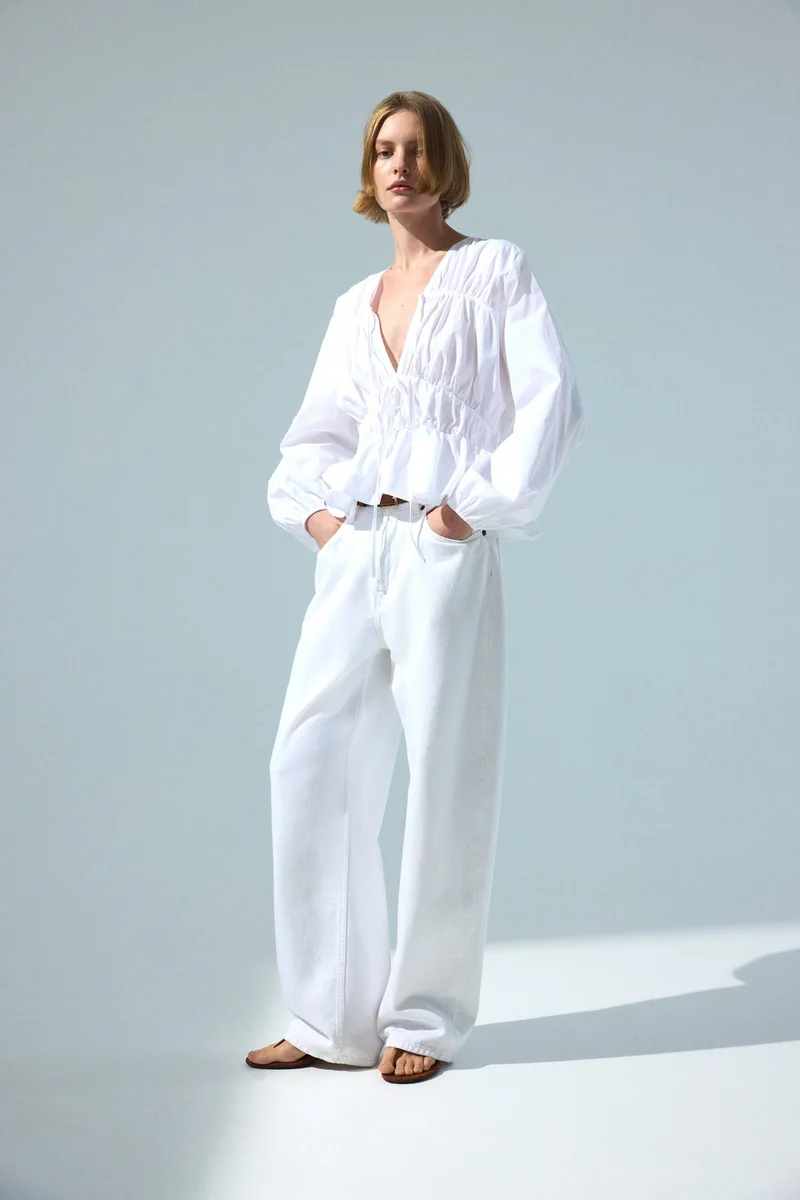 H&M Drawstring poplin blouse